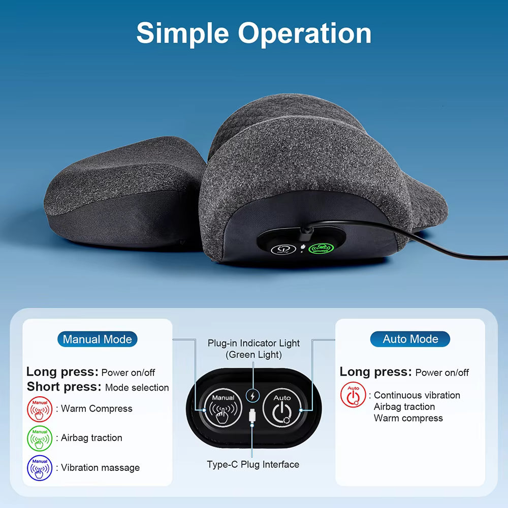Upgraded 3-in-1 Smart Neck & Cervical Massage Pillow