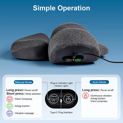 Upgraded 3-in-1 Smart Neck & Cervical Massage Pillow